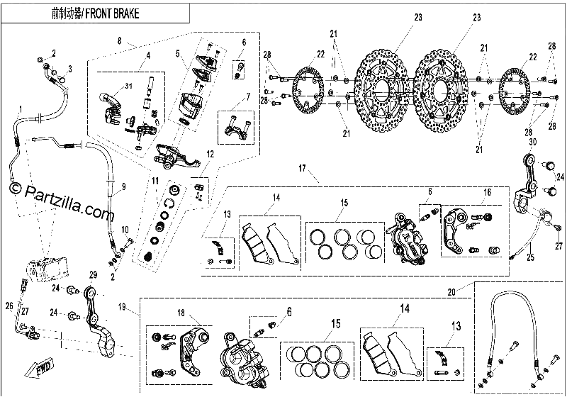 Diagrama de FRONT BRAKE ABS