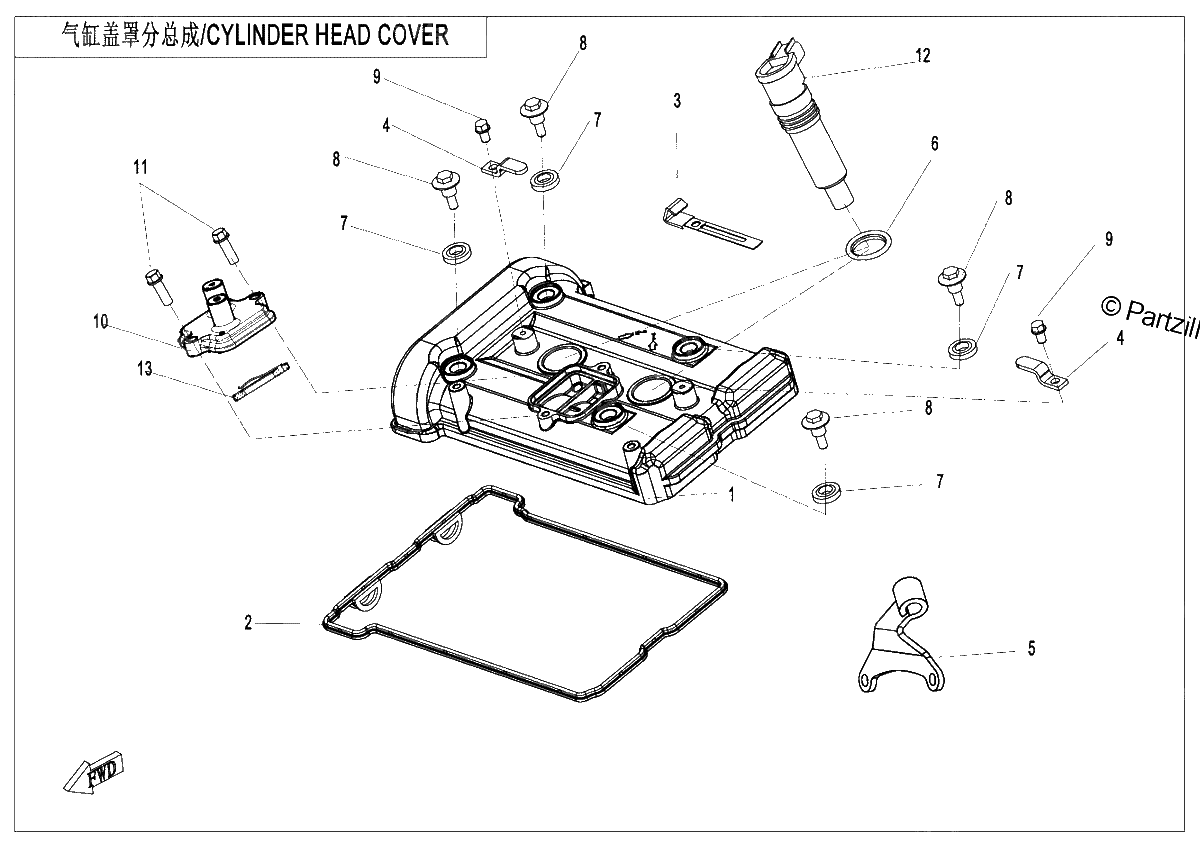 Diagrama de CYLINDER HEAD COVER