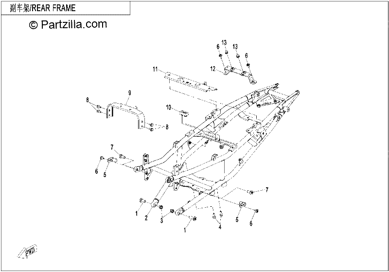Diagrama de REAR FRAME