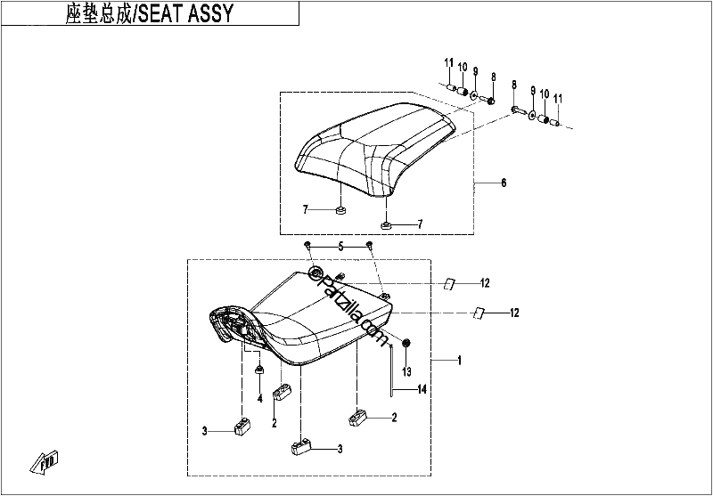 Diagrama de SEAT ASSY HEAT EQUIPMENT