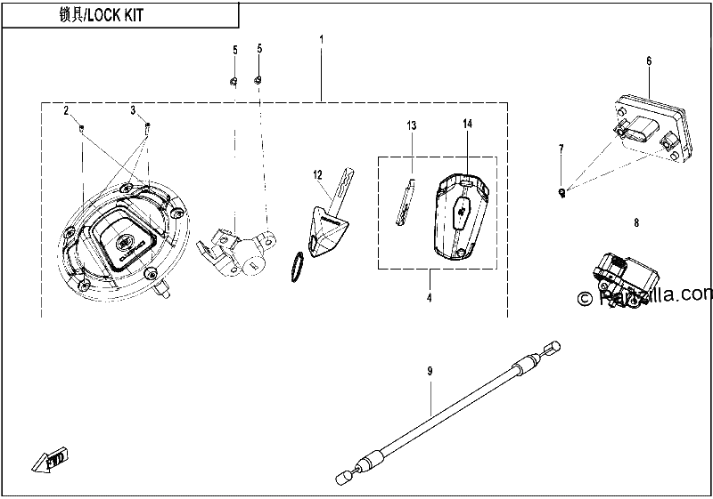 Diagrama de LOCK KIT SMART KEY