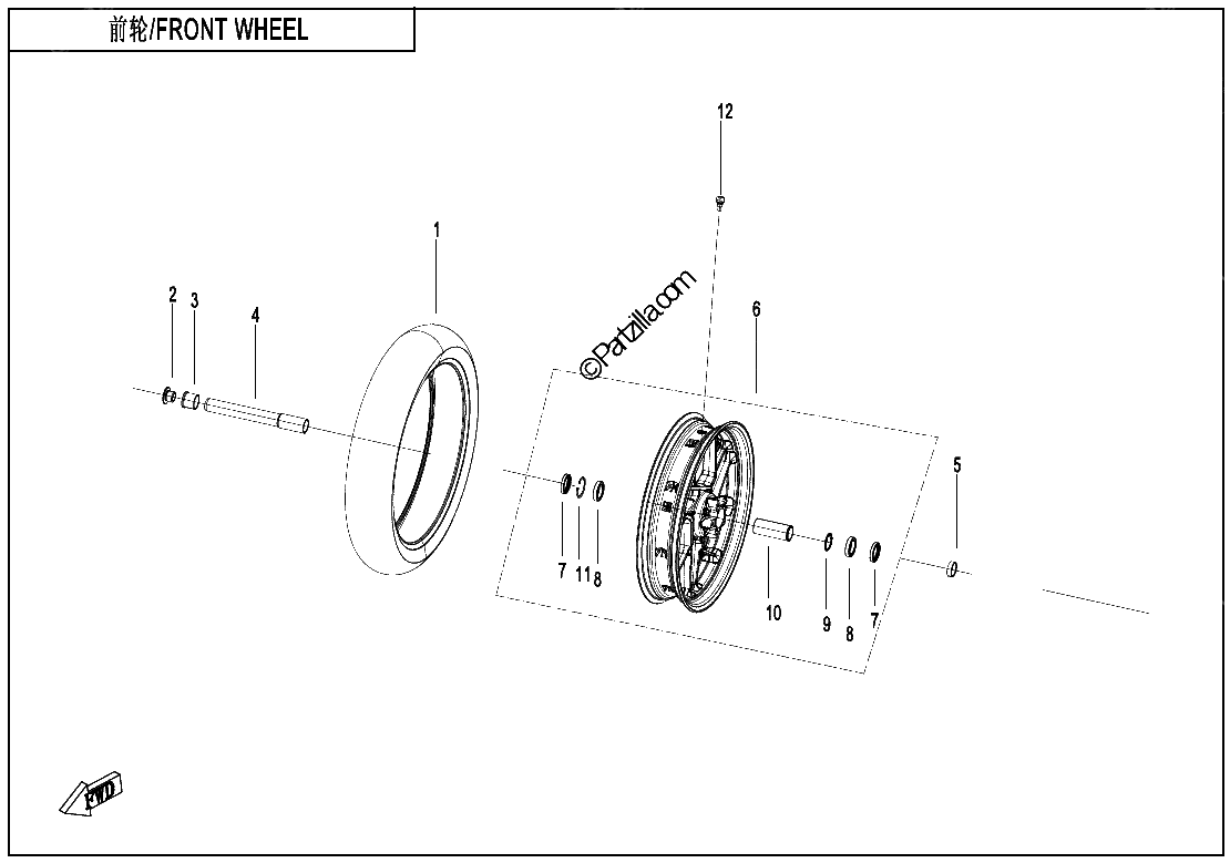 Diagrama de FRONT WHEEL