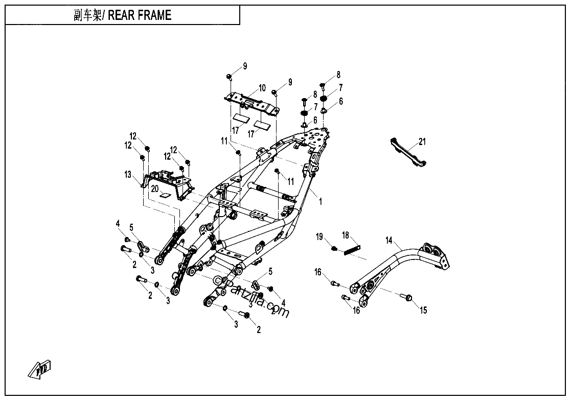 Diagrama de REAR FRAME