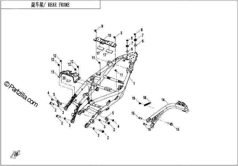 Diagrama de REAR FRAME