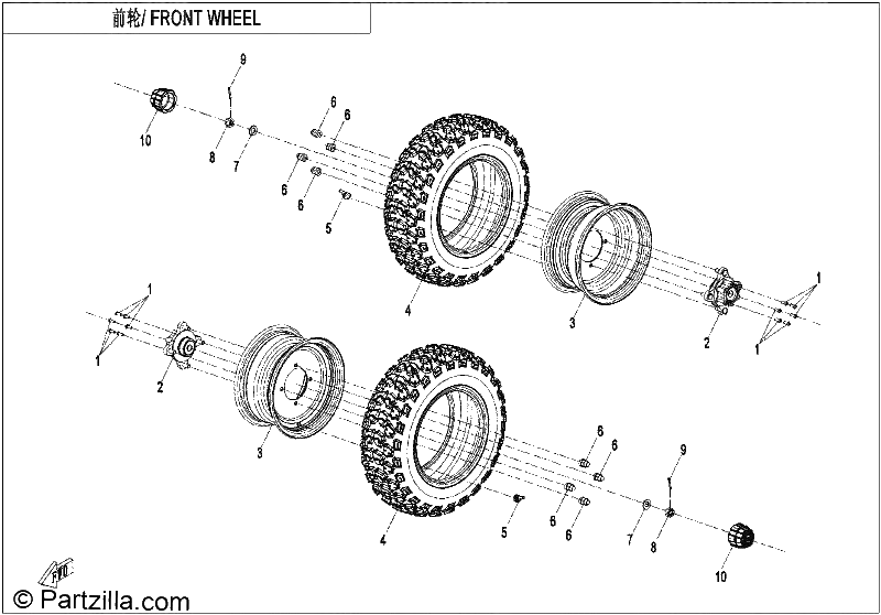 Diagrama de FRONT WHEEL