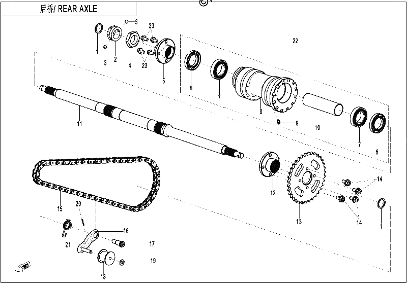 Diagrama de REAR AXLE 1