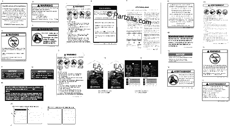 Diagrama de WARNING DECAL CA 3