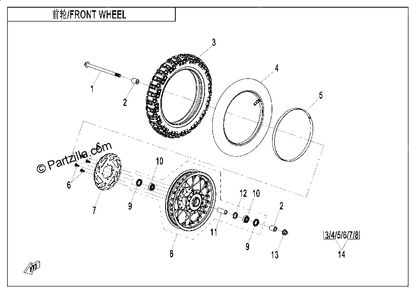 Diagrama de FRONT WHEEL