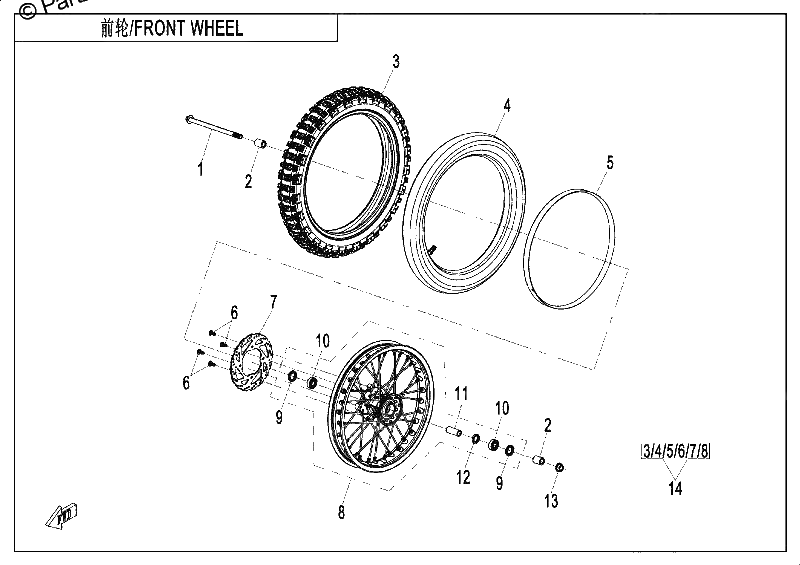 Diagrama de FRONT WHEEL
