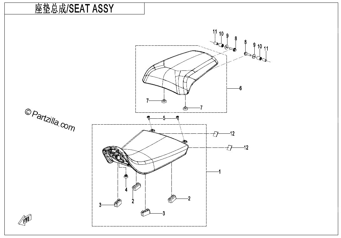 Diagrama de SEAT ASSY