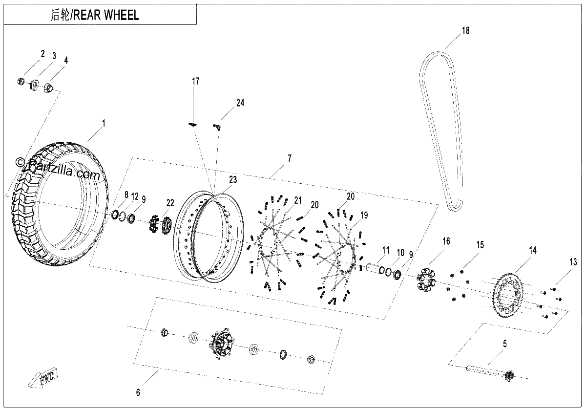 Diagrama de REAR WHEEL TOURING