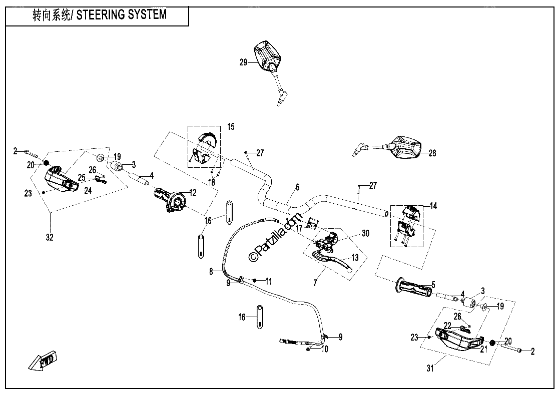 Diagrama de STEERING SYSTEM TOURING