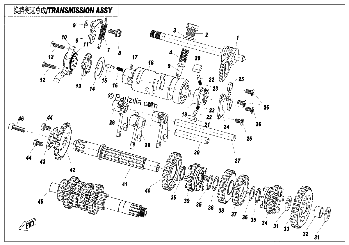 Diagrama de TRANSMISSION ASSY