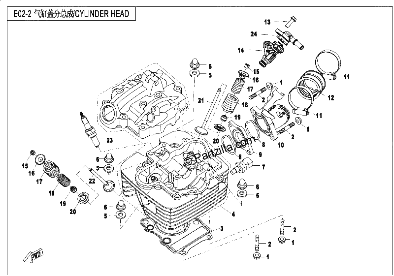 Diagrama de CYLINDER HEAD ASSY