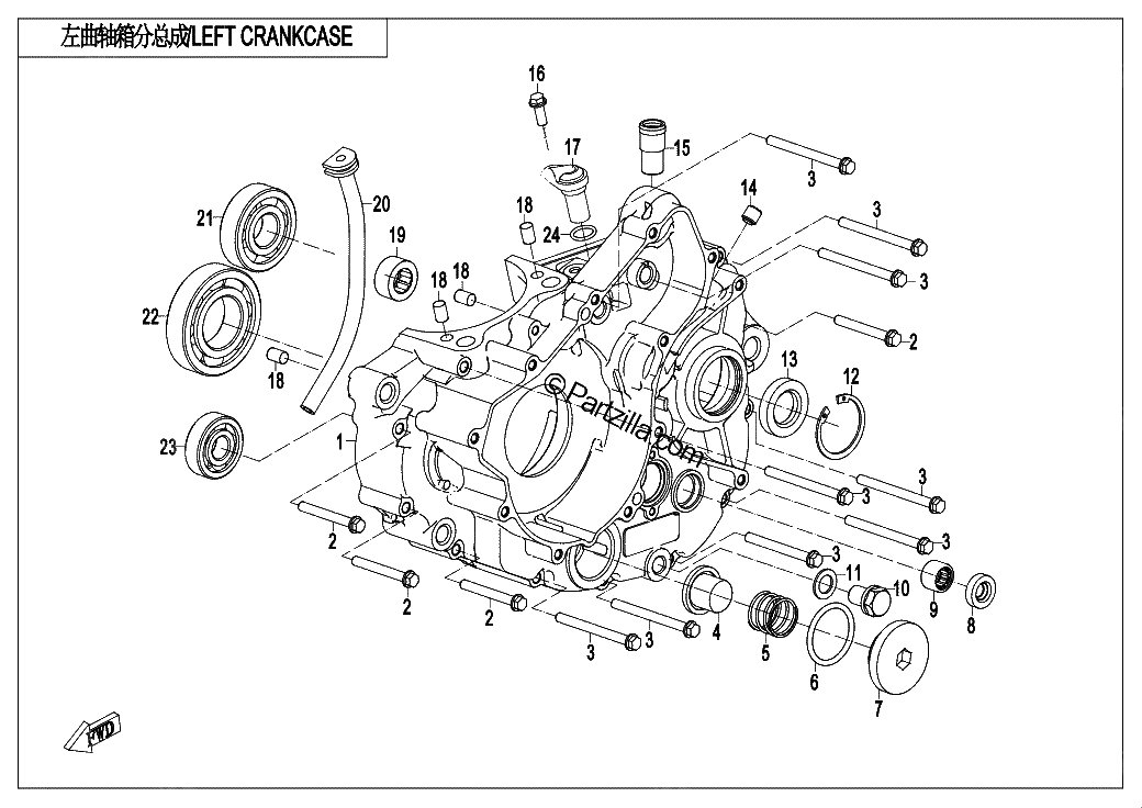 Diagrama de LEFT CRANKCASE