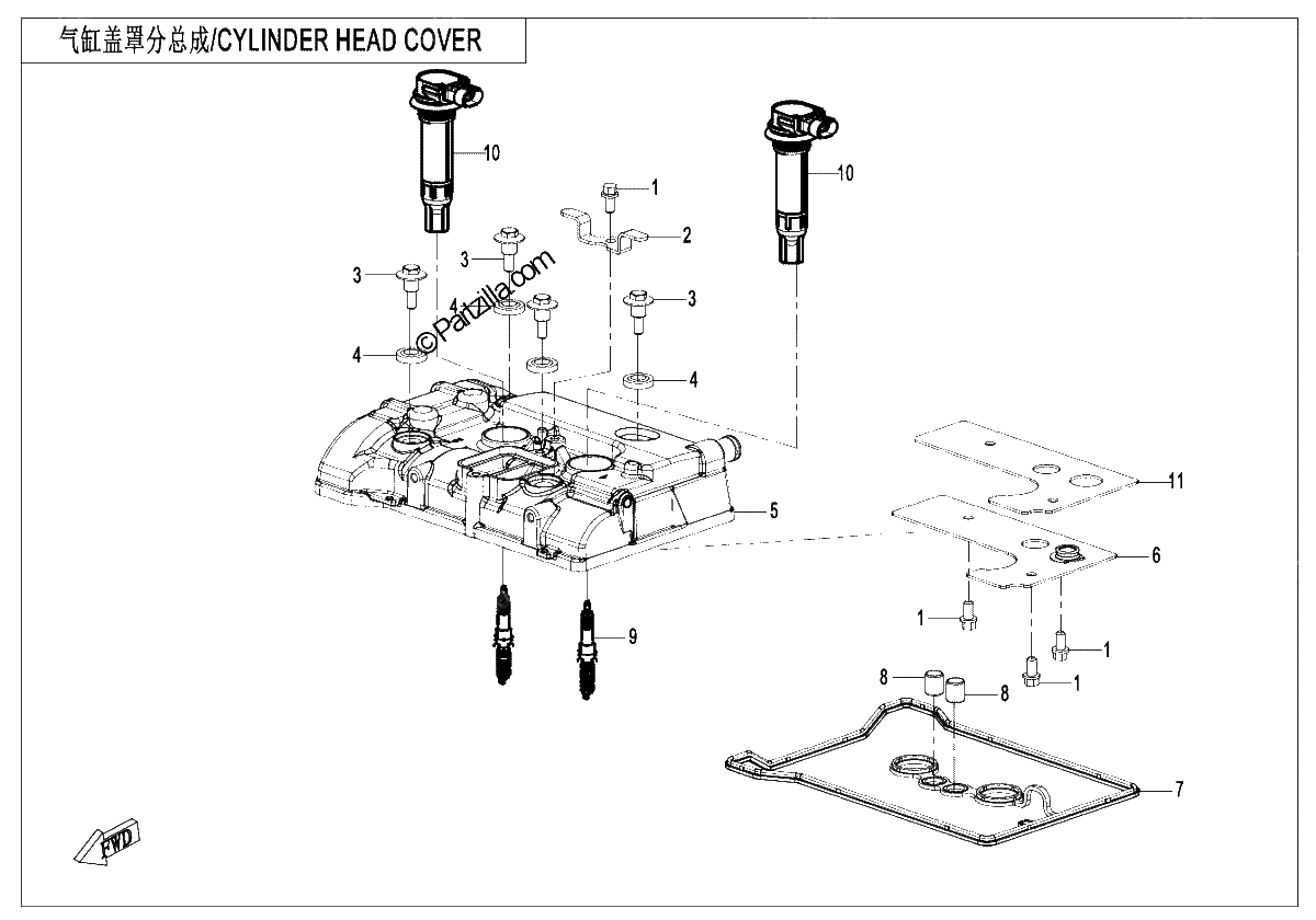 Diagrama de CYLINDER HEAD COVER