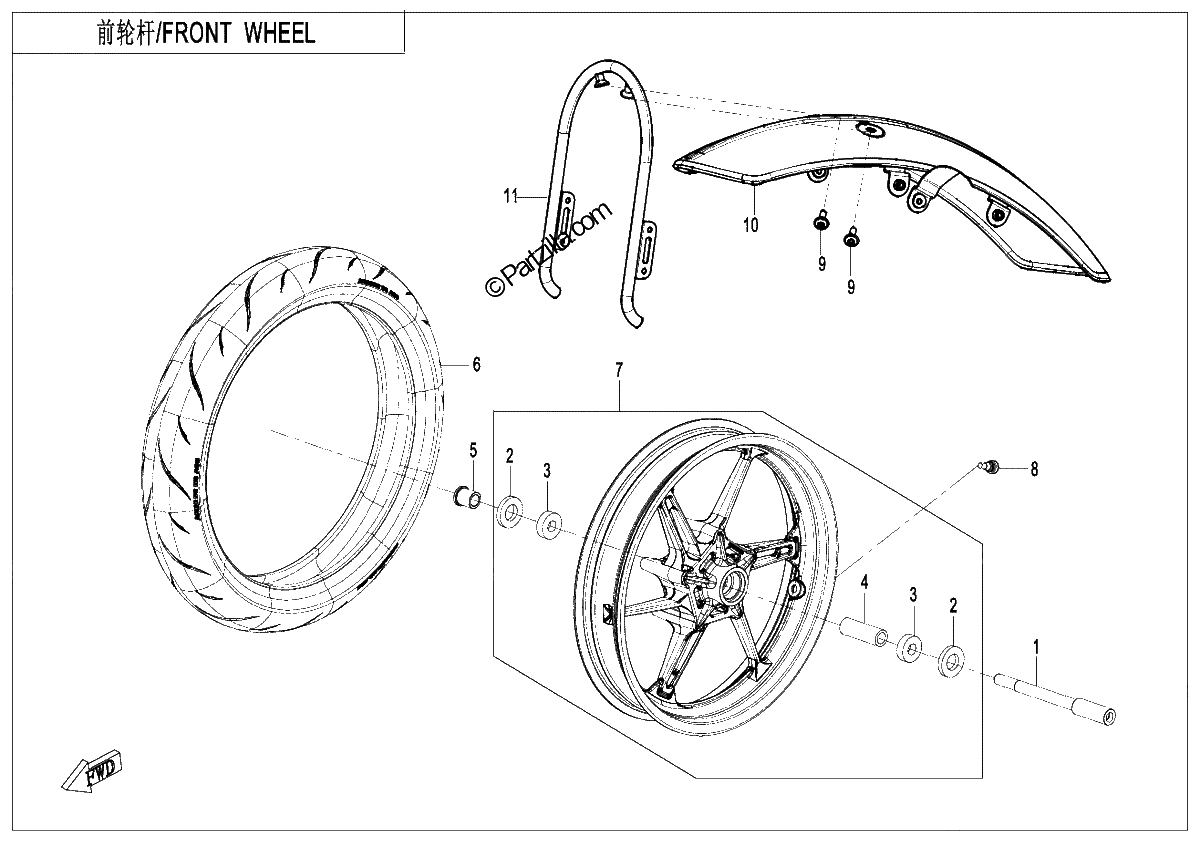 Diagrama de FRONT WHEEL