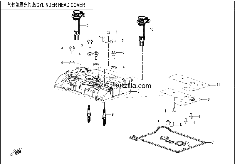 Diagrama de CYLINDER HEAD COVER