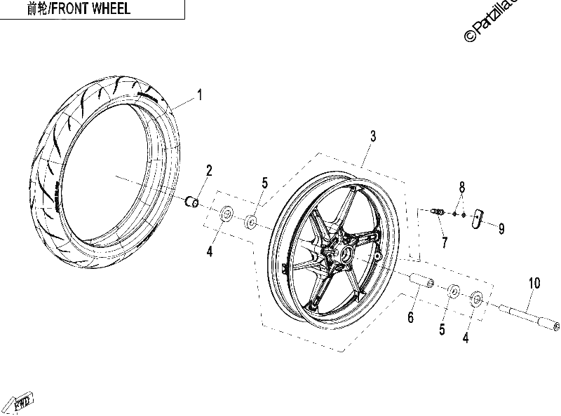 Diagrama de FRONT WHEEL