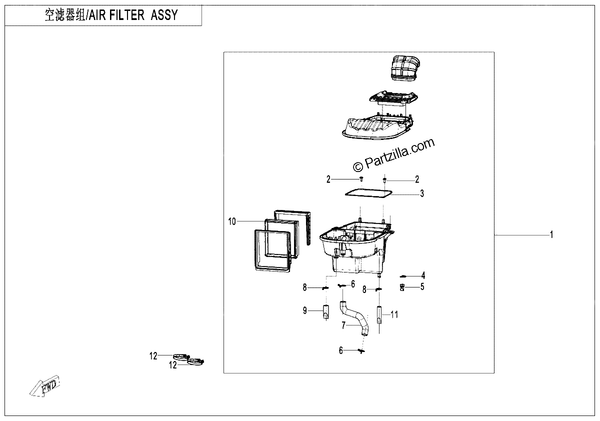 Diagrama de AIR FILTER ASSY