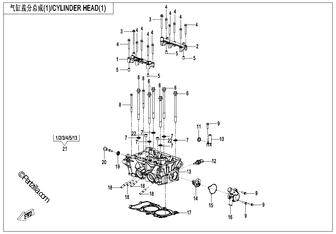Diagrama de CYLINDER HEAD 1