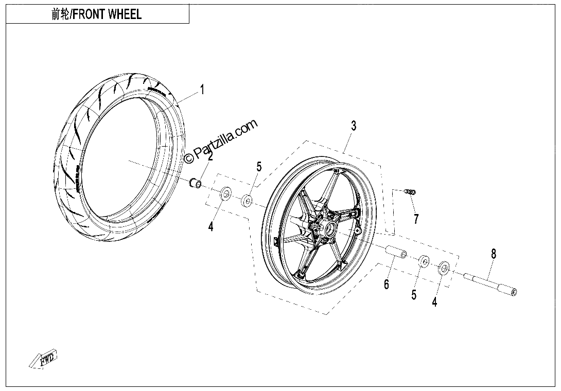 Diagrama de FRONT WHEEL