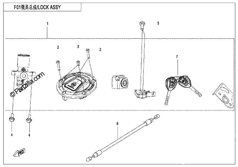 Diagrama de LOCK KIT MECHANICAL LOCK