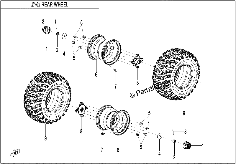 Diagrama de REAR WHEEL