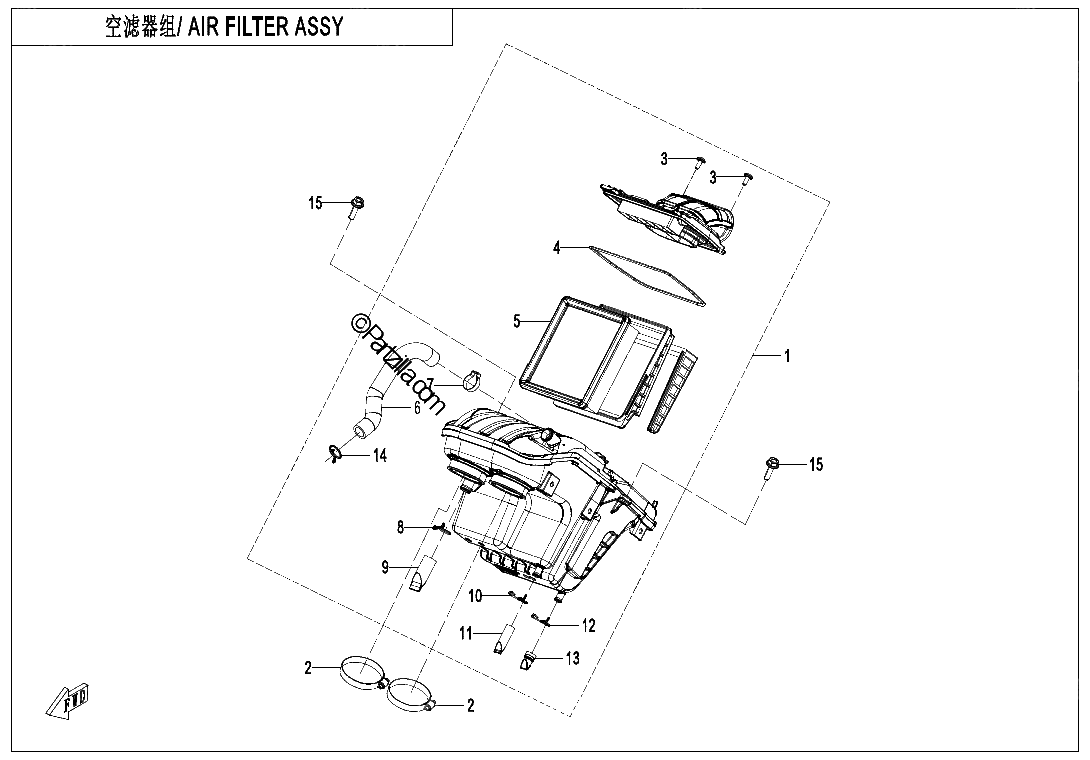 Diagrama de AIR FILTER ASSY
