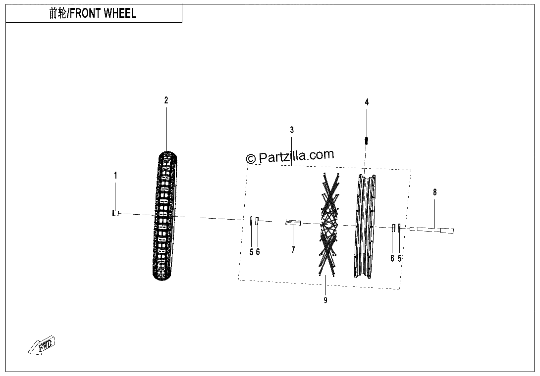 Diagrama de FRONT WHEEL
