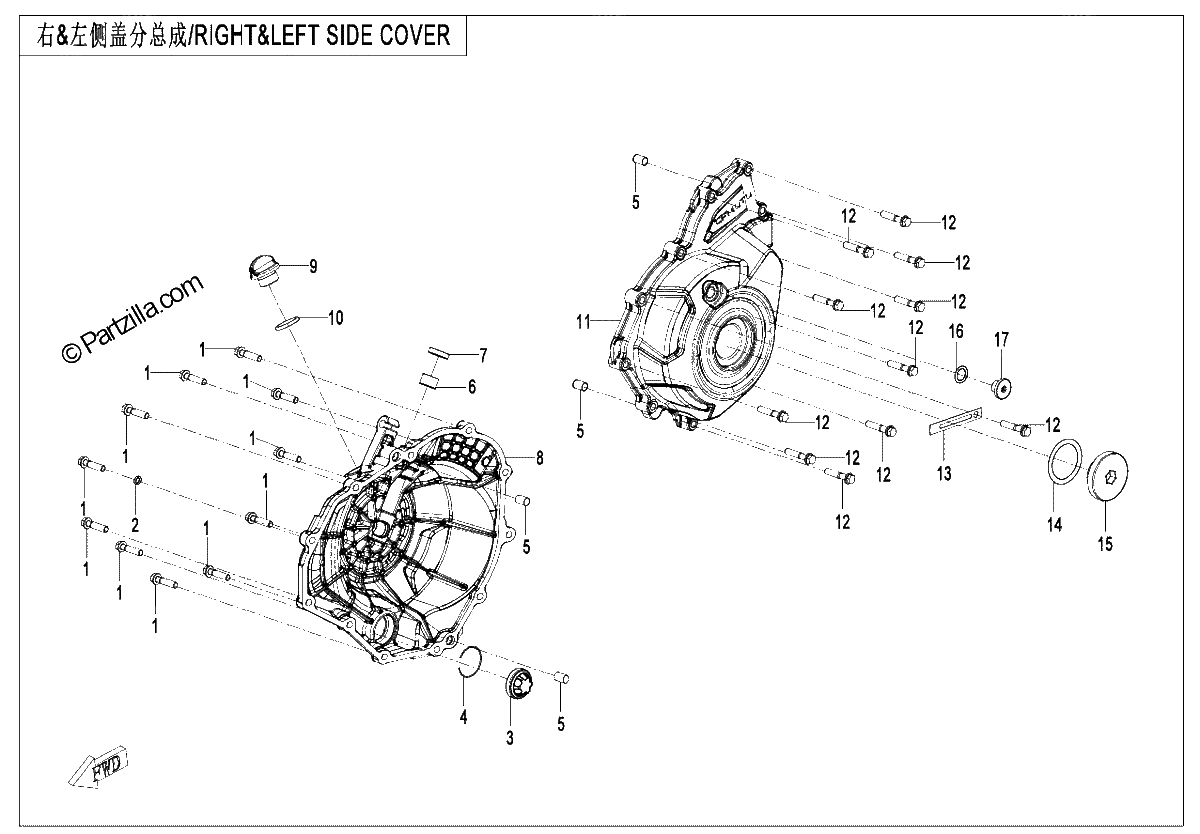 Diagrama de LEFT RIGHT SIDE COVER