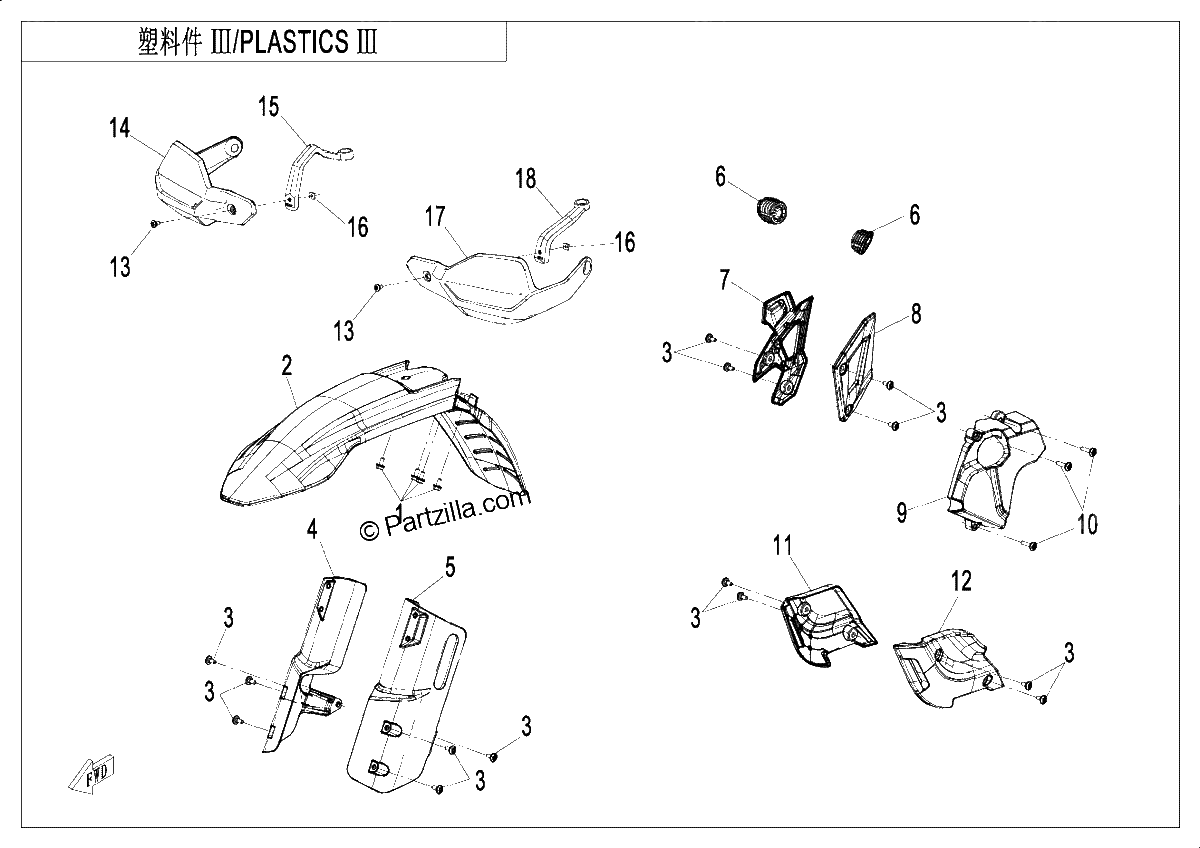 Diagrama de PLASTICS 3 HIGH FENDER