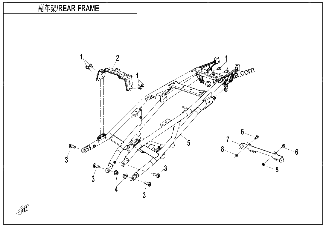 Diagrama de REAR FRAME