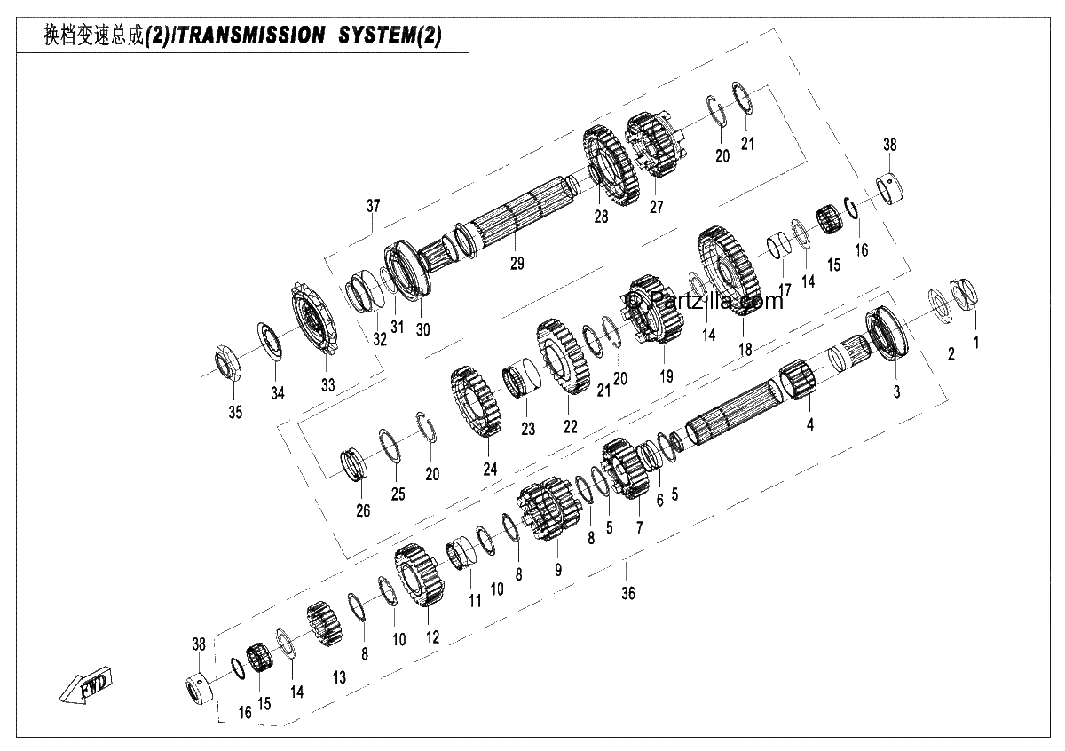 Diagrama de TRANSMISSION SYSTEM 2
