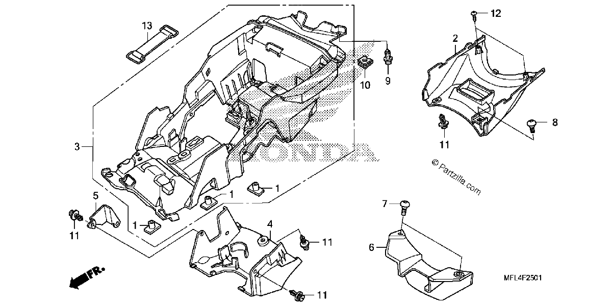Diagrama de REAR FENDER CBR1000RA