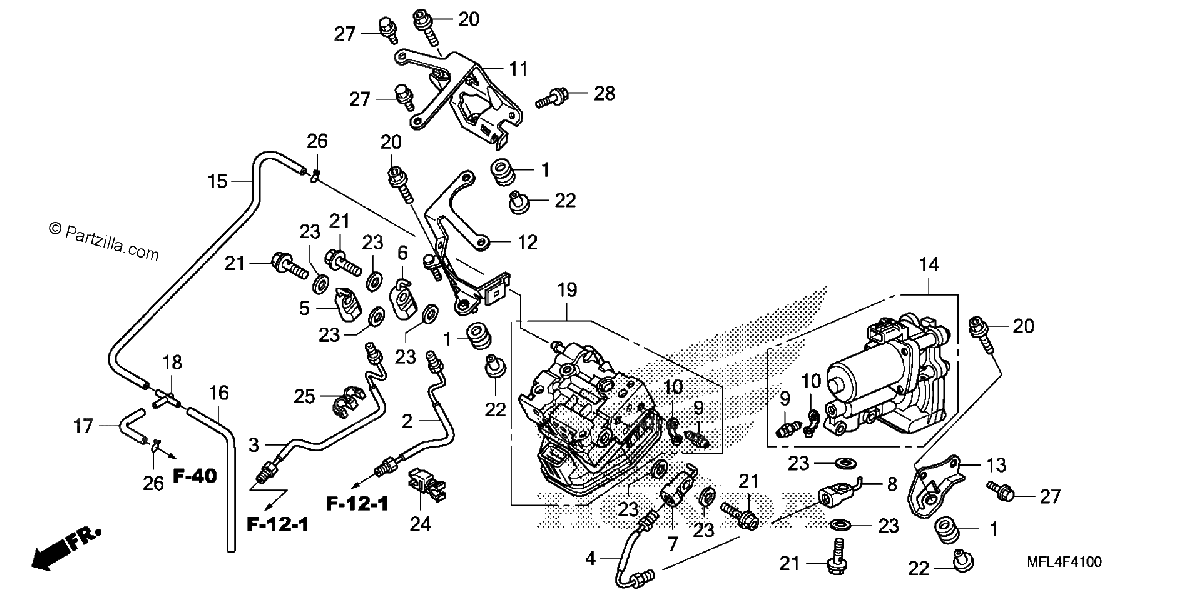 Diagrama de REAR POWER UNIT REAR VALVE UNIT