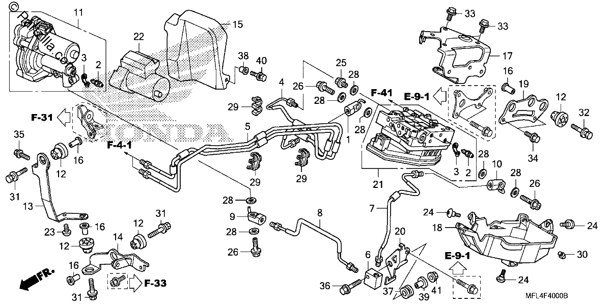 Diagrama de FRONT POWER UNIT FRONT VALVE UNIT