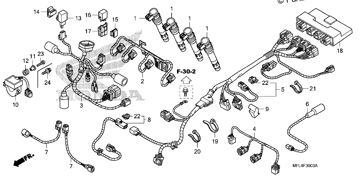 Diagrama de SUB HARNESS CBR1000RA