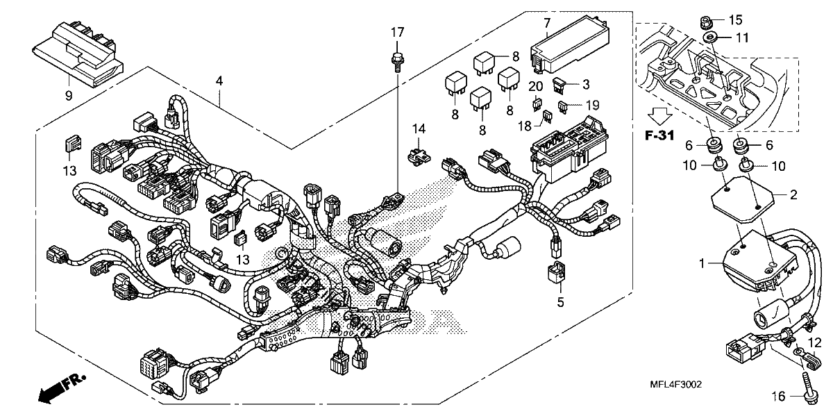 Diagrama de WIRE HARNESS CBR1000RA