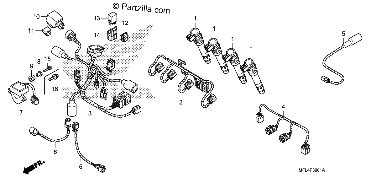 Diagrama de SUB HARNESS CBR1000RR