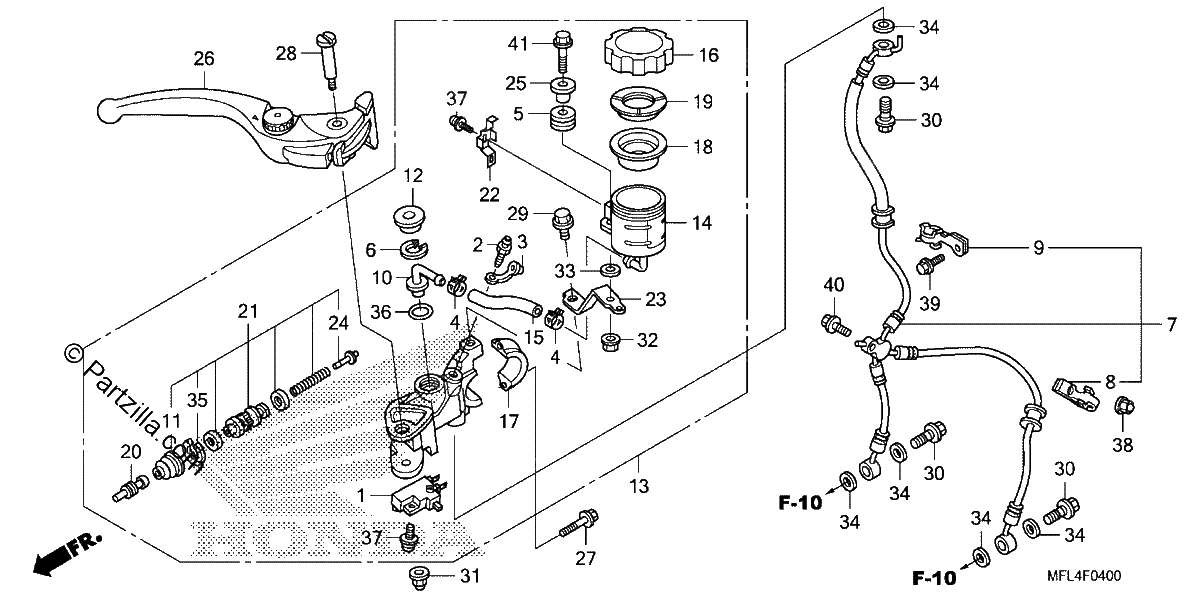 Diagrama de FRONT BRAKE MASTER CYLINDER CBR1000RR
