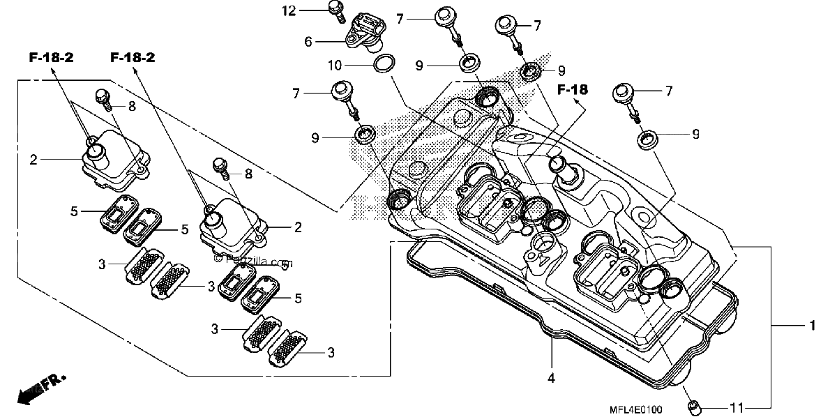 Diagrama de CYLINDER HEAD COVER