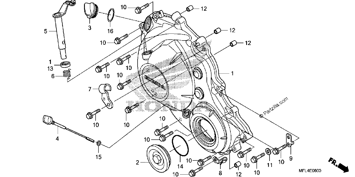 Diagrama de RIGHT CRANKCASE COVER