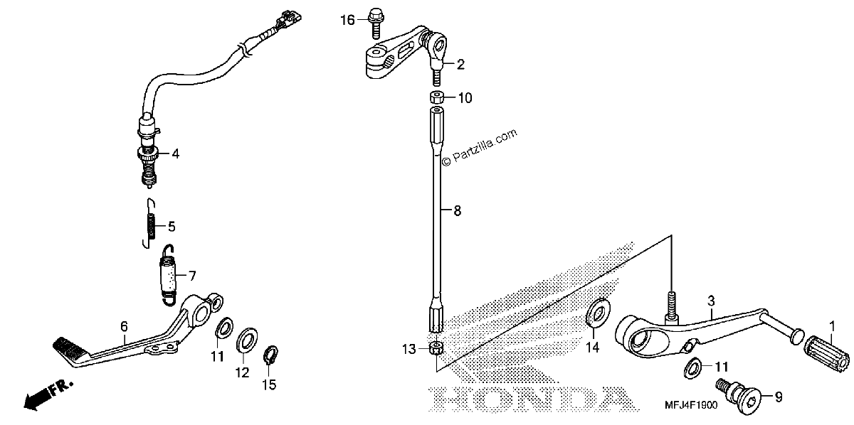 Diagrama de BRAKE PEDAL CHANGE PEDAL