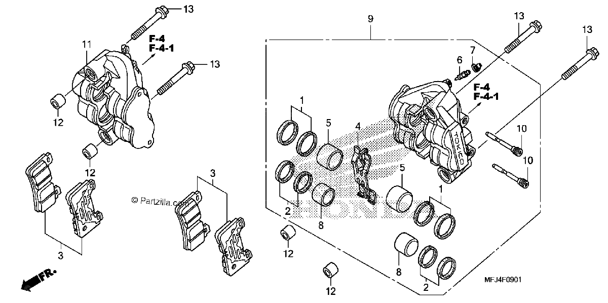 Diagrama de FRONT BRAKE CALIPER 2