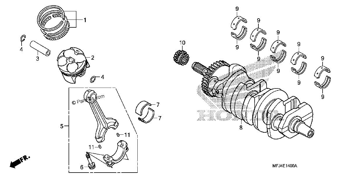 Diagrama de CRANKSHAFT PISTON