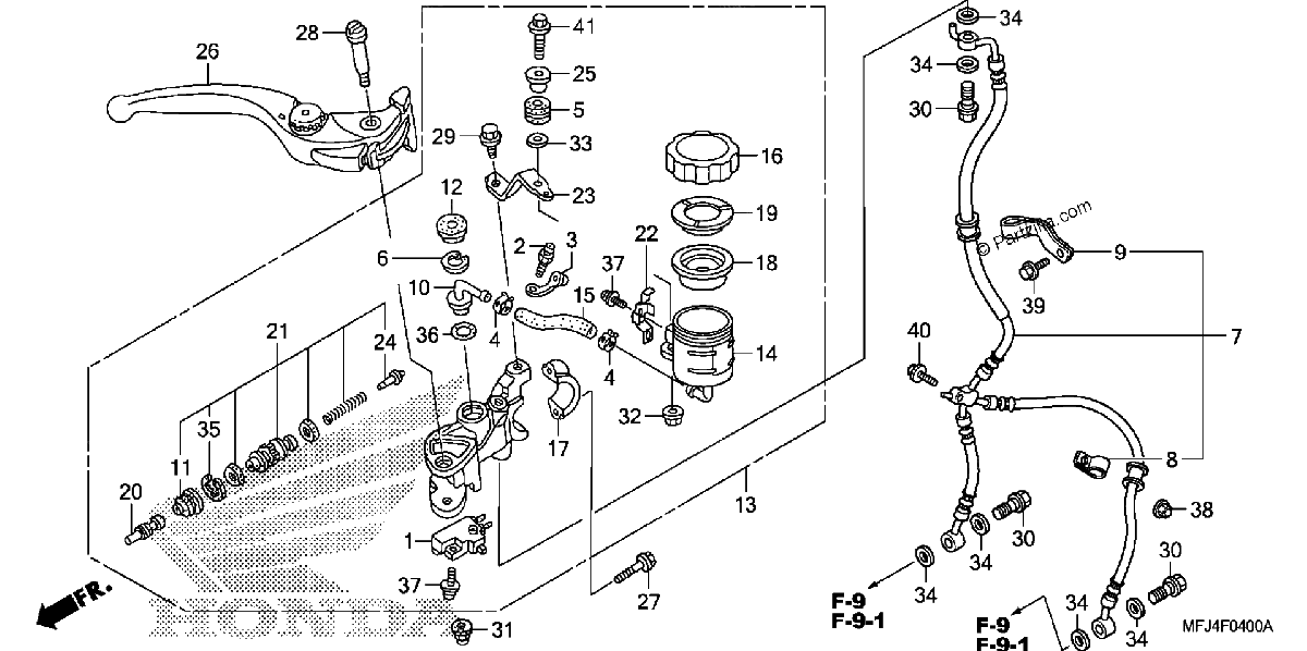 Diagrama de FRONT BRAKE MASTER CYLINDER CBR600RR