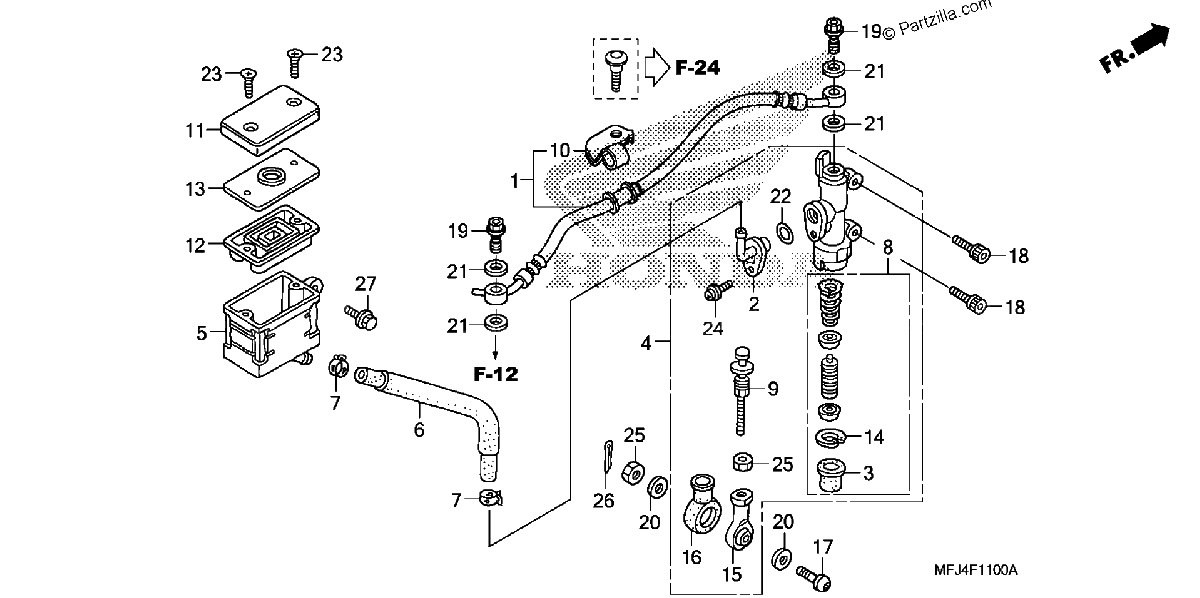 Diagrama de REAR BRAKE MASTER CYLINDER CBR600RR