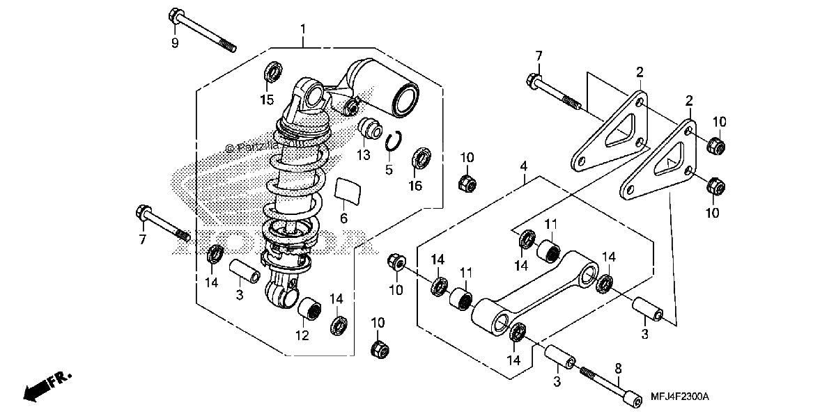 Diagrama de REAR SHOCK ABSORBER CBR600RR