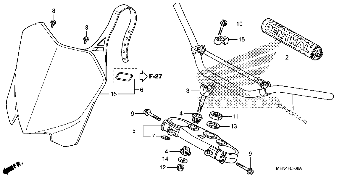Diagrama de HANDLEBAR TOP BRIDGE